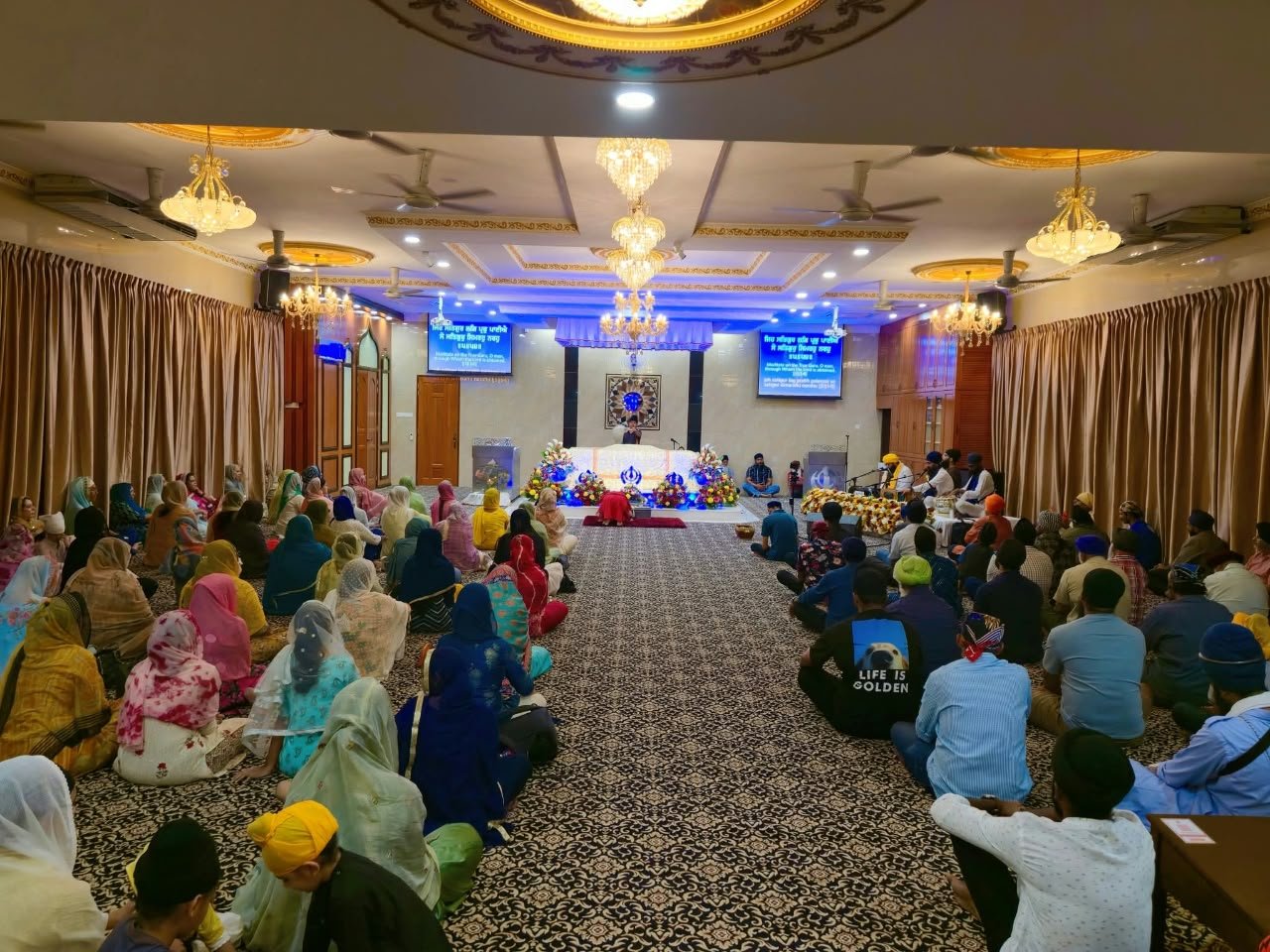 Inside the main hall at Gurdwara Sahib Jelapang